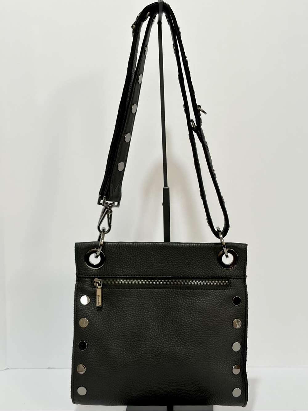 HAMMITT Tony Medium Crossbody In Black Leather/Gunmetal Hardware